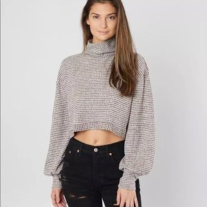 Free People Cropped Turtleneck Sweater